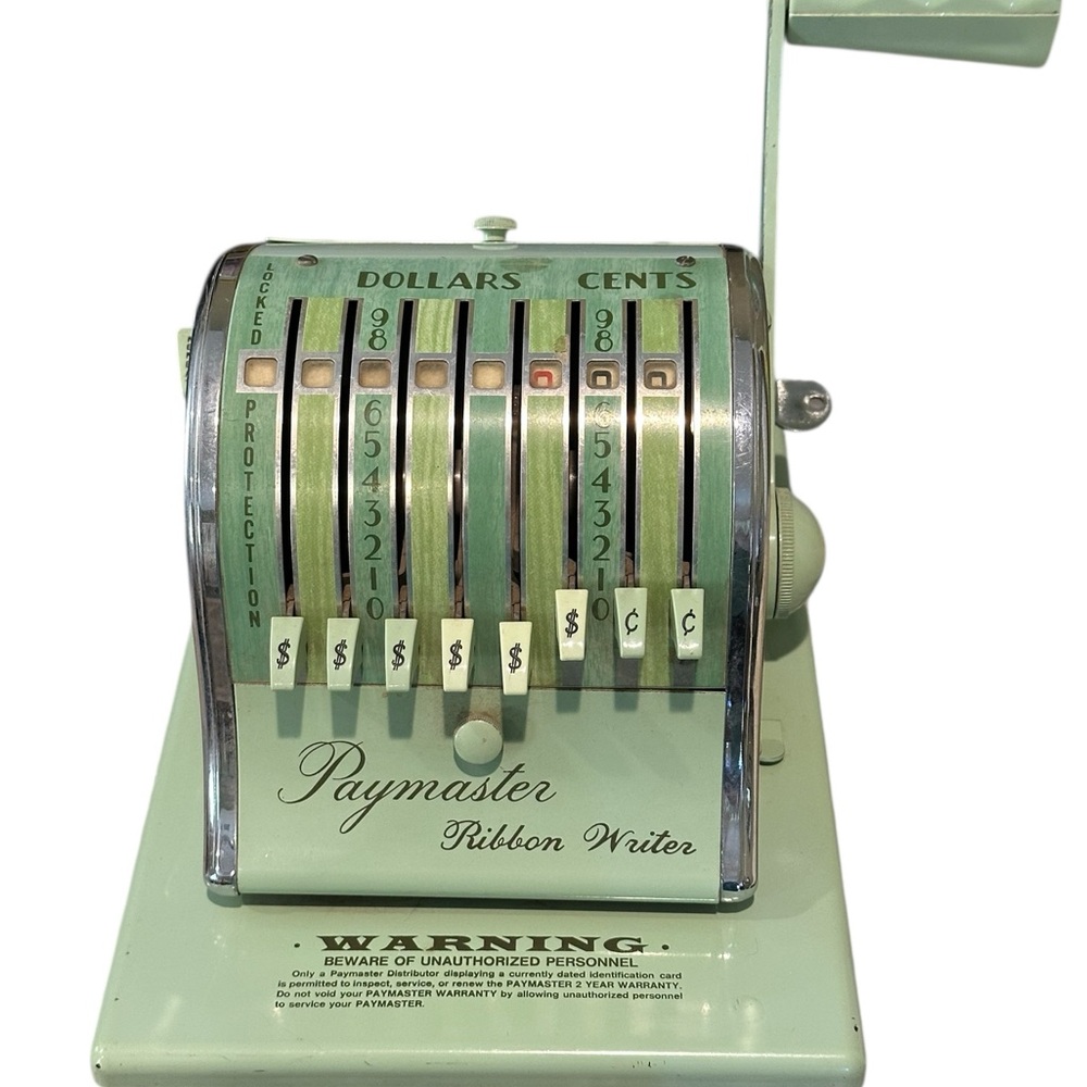 Ribbon Writer in Mint Green paymaster